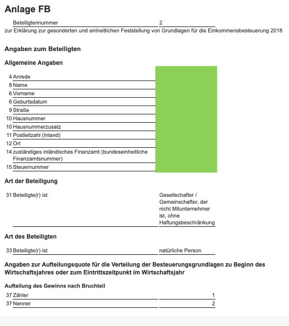 GbR Gesonderte und einheitliche Feststellung 1